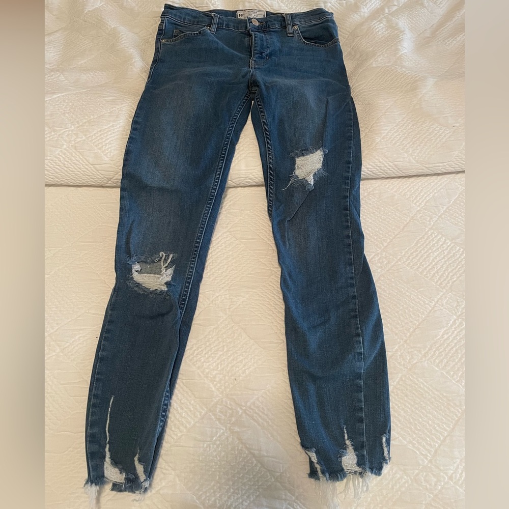 Free People skinny ripped jeans